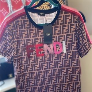 Fendi embroidered jersey shirt